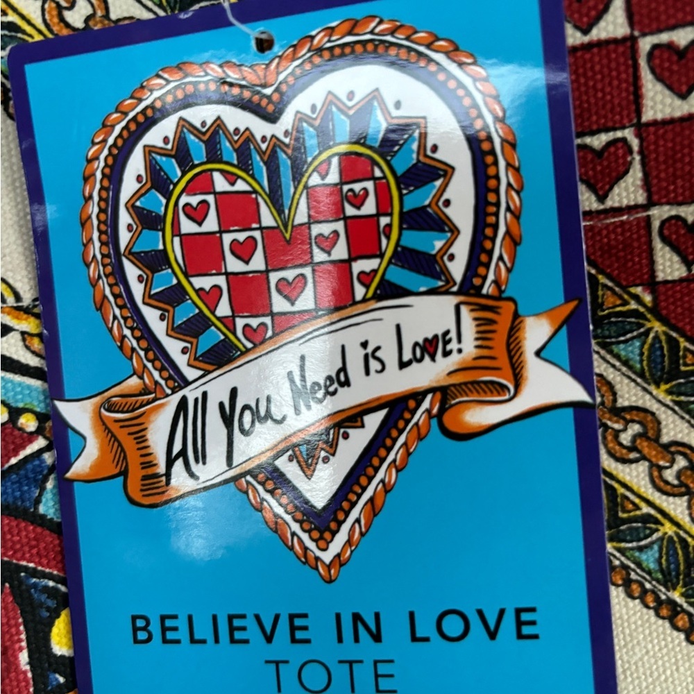 Brighton Limited Edition Believe In Love Canvas Tote Bag NWT - Picture 6 of 9
